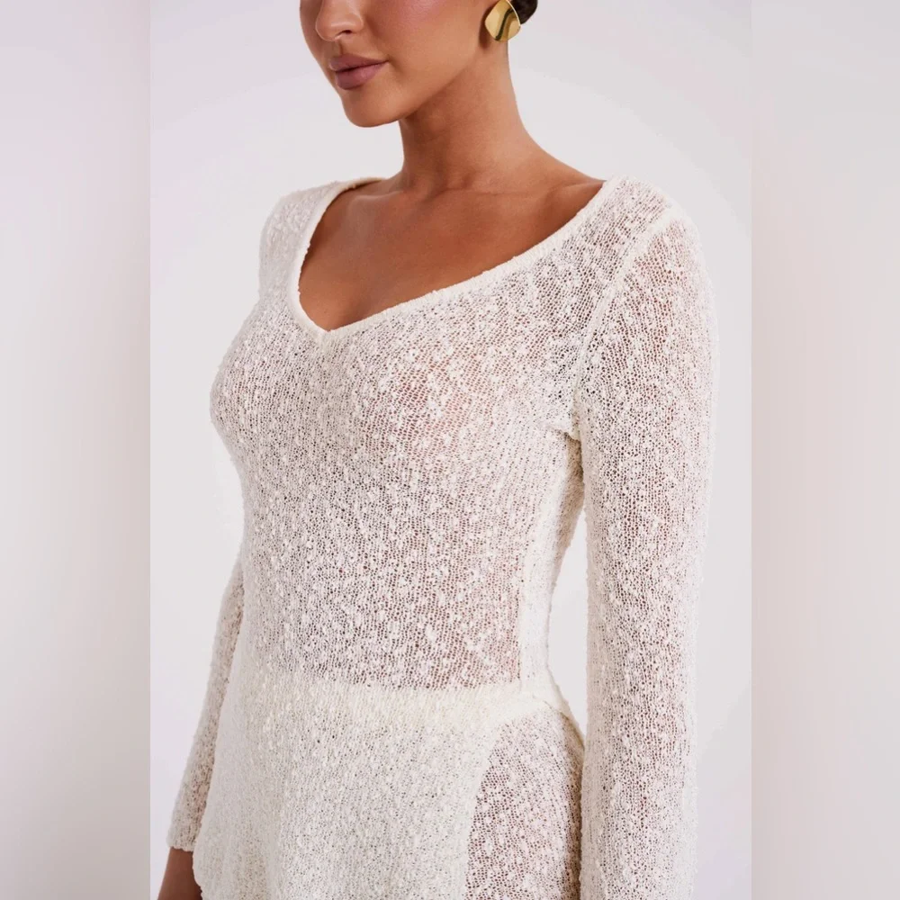 Meshki Liz Boucle Long Sleeve Top - Cream - Picture 2 of 3